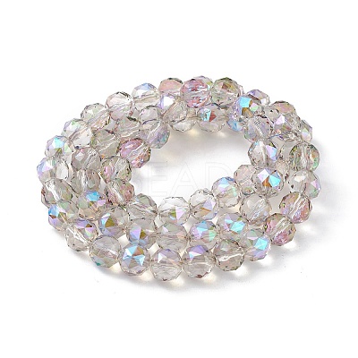 Transparent Electroplate Glass Beads Strands EGLA-F154-HR03-1
