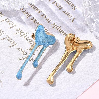 304 Stainless Steel Enamel Stud Earrings for Women SA-CBA46AF-22G-1
