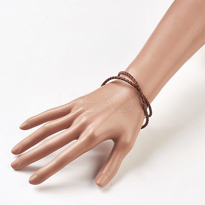 Leather Braided Cord Wrap Bracelets/Necklaces BJEW-JB03918-02-1