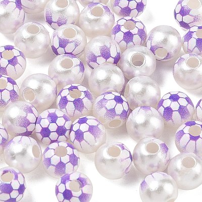 Sports Printed ABS Plastic Beads PL-CBA1C22-04-1