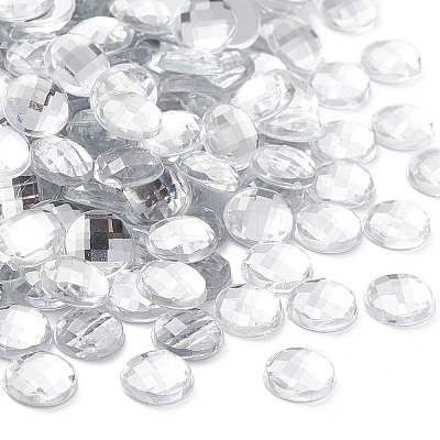 Acrylic Rhinestone Cabochons GACR-R002-8mm-08-1