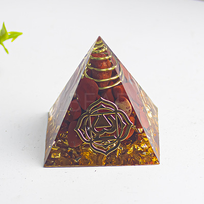 Chakra Theme Orgonite Pyramid Resin Energy Generators WG78315-07-1