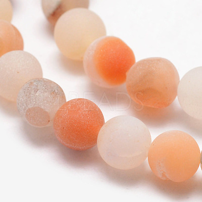 Natural Druzy Geode Agate Bead Strands X-G-K166-09-8mm-02-1