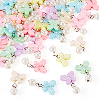 Opaque Acrylic Butterfly Pendants PALLOY-TA00316-1