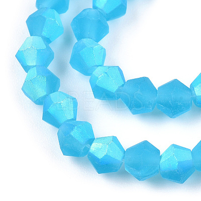Imitate Austrian Crystal Bicone Frosted Glass Beads Strands EGLA-A039-T6mm-MB19-1