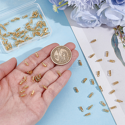 100Pcs Brass Cord Ends KK-ME0004-93-1
