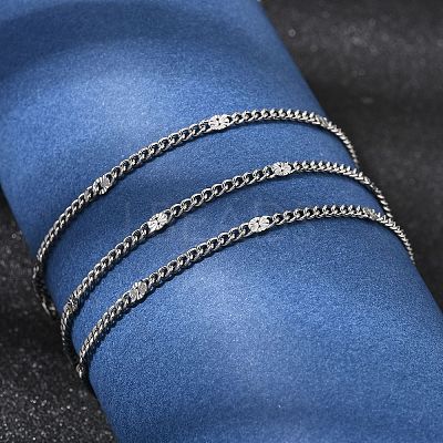 12Pcs 2.2MM 304 Stainless Steel Textured Twisted Chain Necklaces for Men Women NJEW-H093-20P-04-1