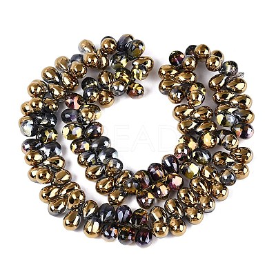 Electroplate Baking Paint Transparent Glass Beads Strands GL-N005-02A-C05-1