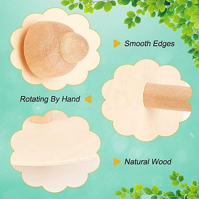 Wooden Spinning Tops WOOD-WH0027-66-1