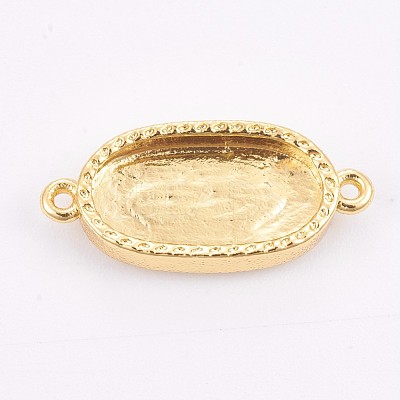 Brass Cabochon Connector Settings KK-F748-21G-1