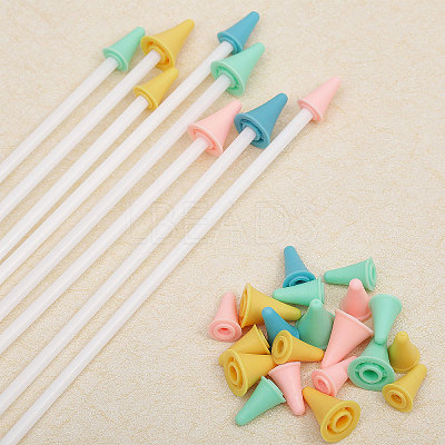 60Pcs 2 Style Synthetic Rubber Knitting Needle Point Protectors FIND-GL0001-53-1