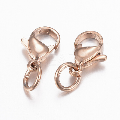 304 Stainless Steel Lobster Claw Clasps X-STAS-K155-D-11RG-1