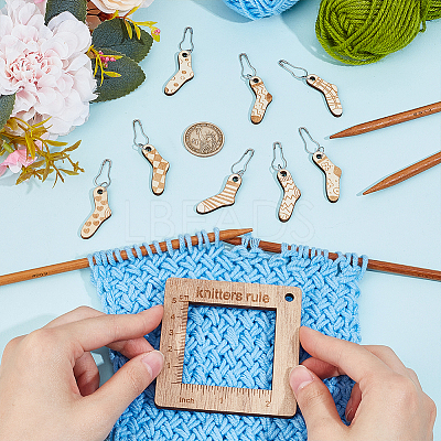 Alloy and Wooden Sweater Knitting tool AJEW-WH0472-20I-1