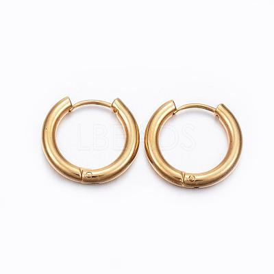 Ion Plating(IP) 304 Stainless Steel Huggie Hoop Earrings EJEW-F111-18mm-G-1
