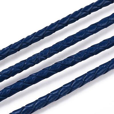 Braided Cowhide Leather Cord NWIR-N005-01M-3mm-1
