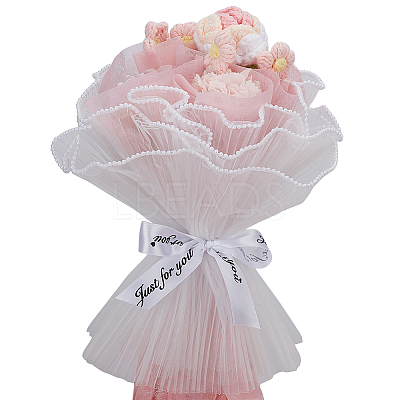 Crochet Polyester Flower AJEW-BC0007-57-1