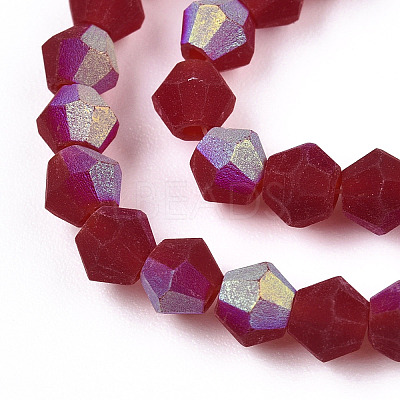 Imitate Austrian Crystal Bicone Frosted Glass Beads Strands EGLA-A039-T3mm-MB27-1