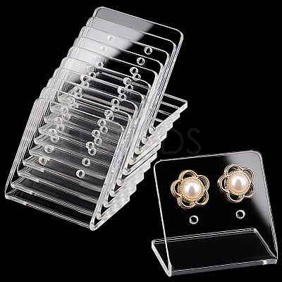 4-Hole Acrylic Slant Back Earring Display Stands EDIS-WH0029-87A-01-1