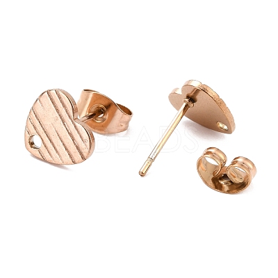 Ion Plating(IP) 304 Stainless Steel Stud Earring Findings STAS-I183-03A-RG-1
