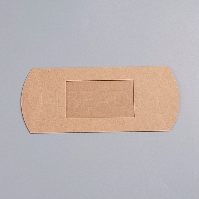 Kraft Paper Pillow Candy Box CON-WH0070-97B-02-1