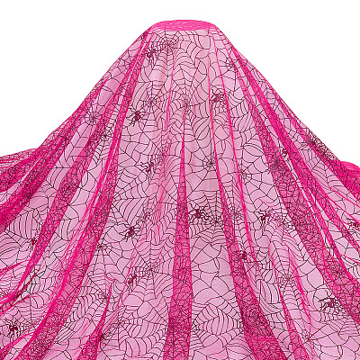 Halloween Theme Polyester Mesh Fabric DIY-WH0589-86A-1