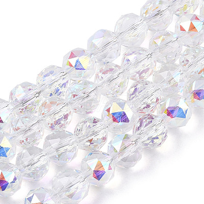 Electroplate Transparent Glass Beads Strands EGLA-N002-34C-C03-1