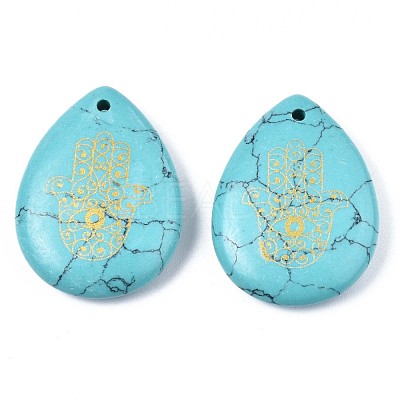 Synthetic Turquoise Pendants G-T122-73H-1