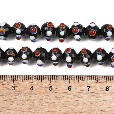 Handmade Bumpy Lampwork Beads Strands LA-CBA05D6-01-12-1