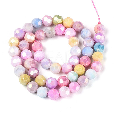 Anti-Tarnish Electroplate Glass Beads Strands EGLA-T021-8mm-15-14-1