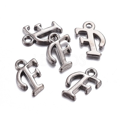 Gunmetal Plated Alloy Letter Pendants PALLOY-J718-01B-F-1