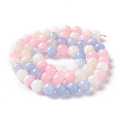 Natural White Jade Imitation Morganite Beads Strands G-I299-F14-6mm-1