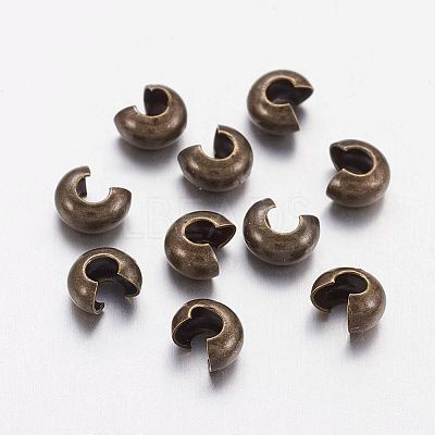 Brass Crimp Beads Covers X-KK-H289-NFAB-NF-1