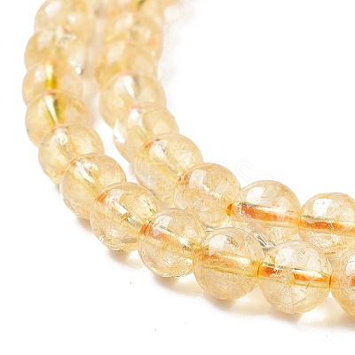 Natural Citrine Beads Strands G-E326-6mm-01-1
