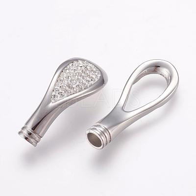 304 Stainless Steel Magnetic Clasps with Glue-in Ends STAS-L189-09P-1