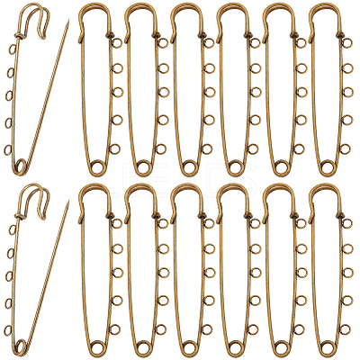 30Pcs Iron Brooch Findings  FIND-SC0020-46AB-1