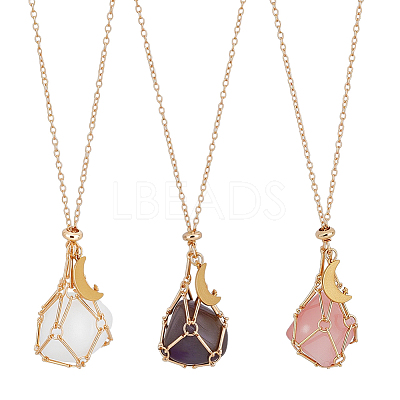 3Pcs Alloy Pendant Necklaces NJEW-PH01577-1