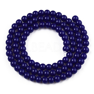 Opaque Solid Color Glass Beads Strands GLAA-T032-P4mm-03-1