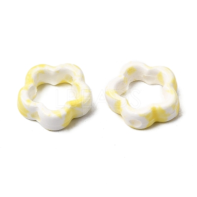 Flower Hollow Glazed Porcelain Bead Frame PORC-A034-09E-1