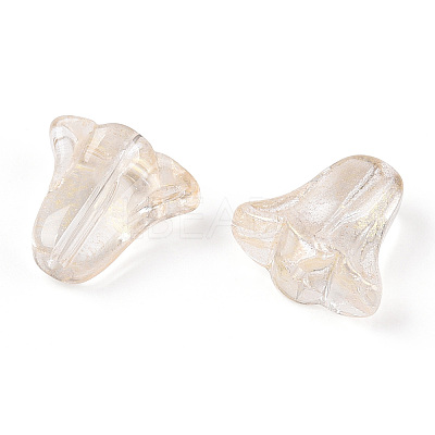 Spray Painted Transparent Glass Beads GLAA-D006-20A-1