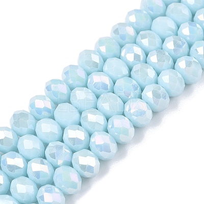 Electroplate Glass Beads Strands EGLA-A044-P8mm-B06-1