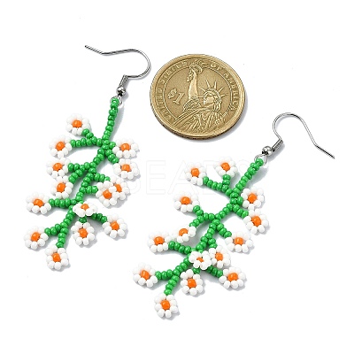Handmade Seed Dangle Earrings EJEW-MZ00229-02-1
