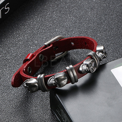 Cowhide Cord Bracelets PW-WG51325-02-1