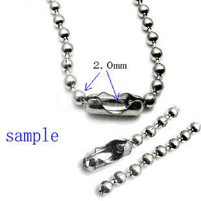 Tarnish Resistant Stainless Steel Ball Chain Connectors STAS-L018G-P-1