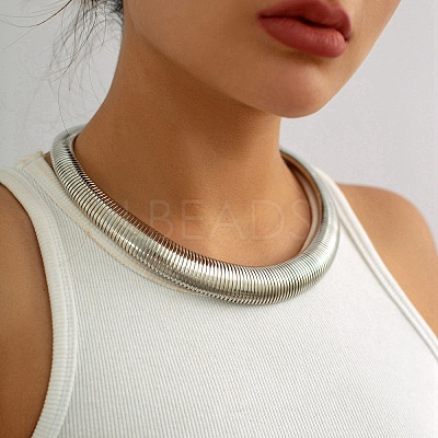 Iron Snake Chains Choker Necklaces NJEW-P289-03B-P-1