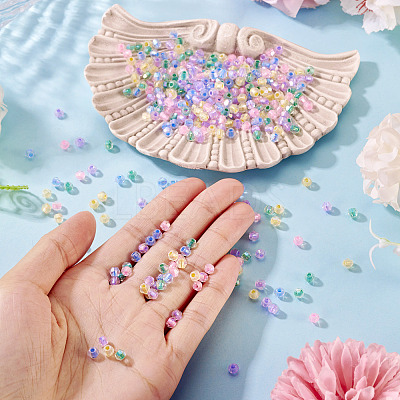 405Pcs Eletroplated Transparent Glass Beads GLAA-TA0003-66C-1