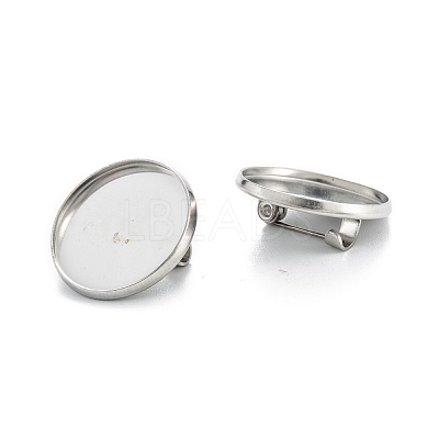 Tarnish Resistant 304 Stainless Steel Brooch Cabochon Settings LS-STAS-G250-04P-A-1