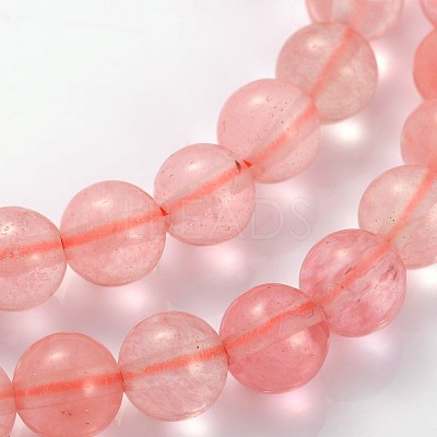 Cherry Quartz Glass Beads Strands GSR6mmC054-1
