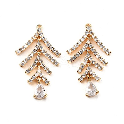 Brass Micro Pave Cubic Zirconia Pendants KK-F901-01C-G-1