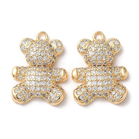Real 18K Gold Plated Brass Micro Pave Cubic Zirconia Pendants KK-Q779-07G-01-1