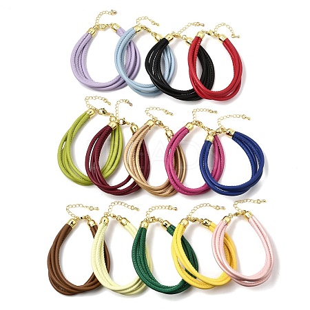 Microfiber Leather Multi-strand Cord Bracelets Makings FB-CBA983F-01G-1